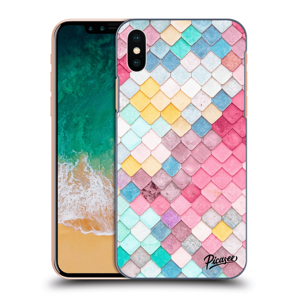 Picasee silikonový černý obal pro Apple iPhone X/XS - Colorful roof