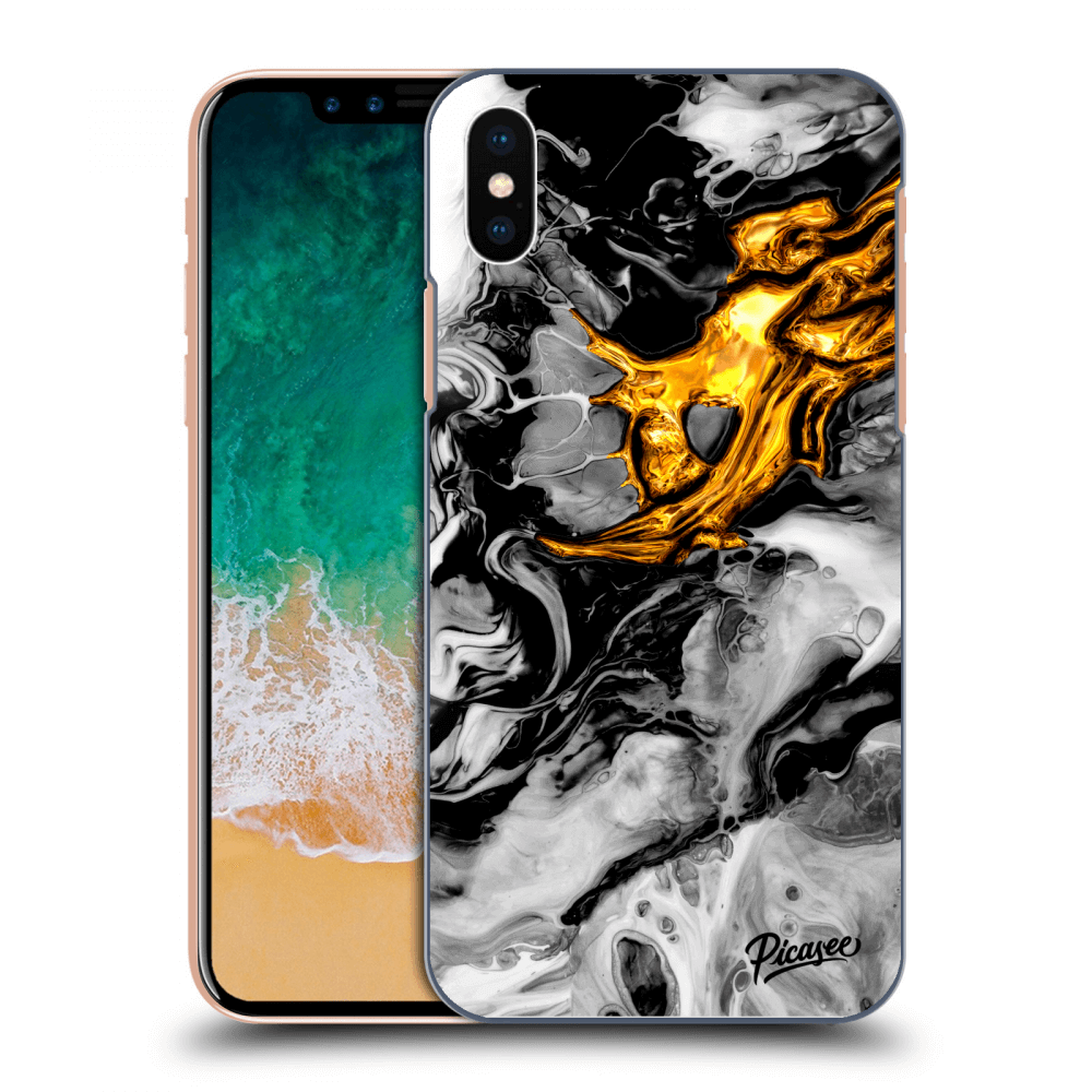 Picasee ULTIMATE CASE pro Apple iPhone X/XS - Black Gold 2