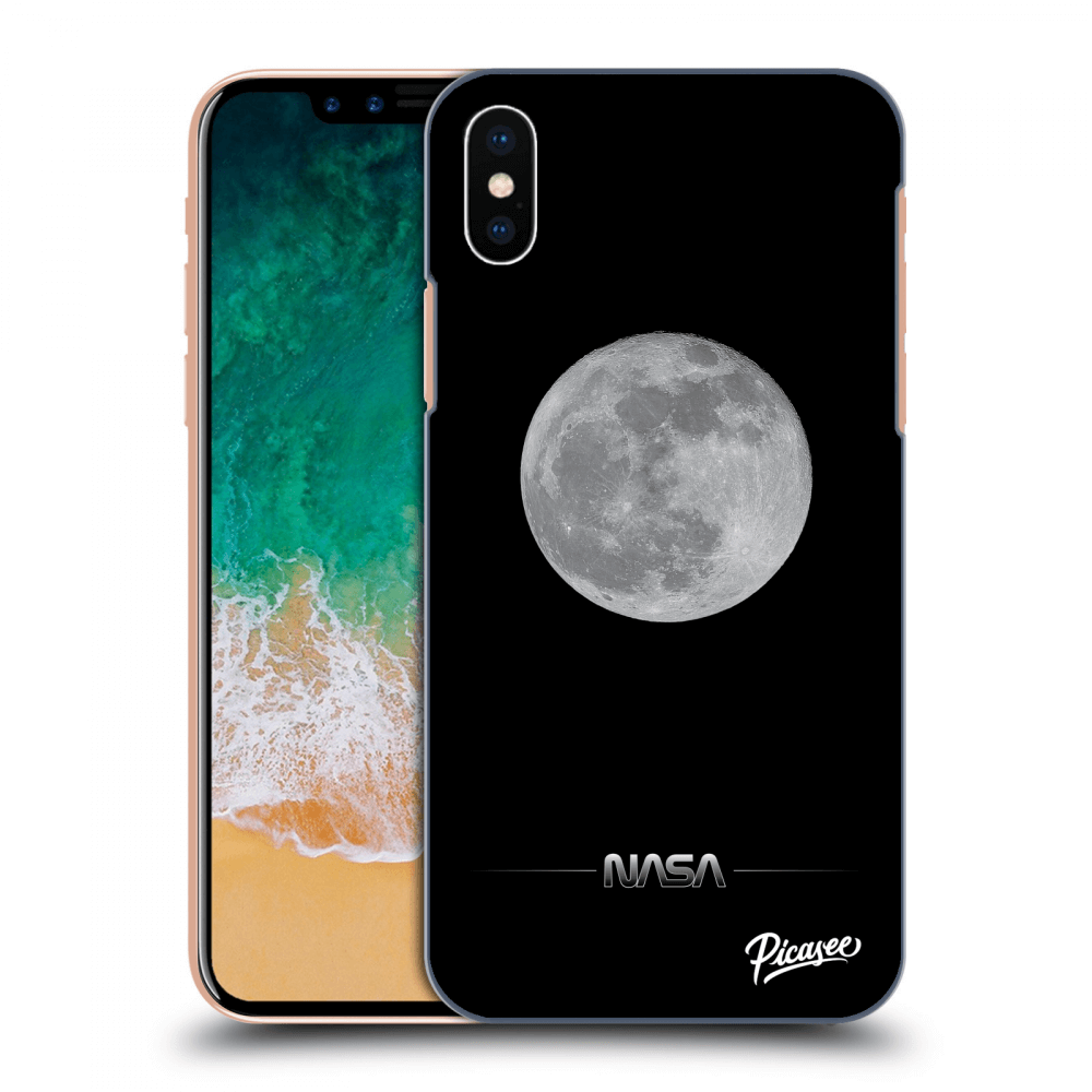 Picasee silikonový černý obal pro Apple iPhone X/XS - Moon Minimal