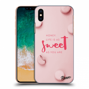 Picasee silikonový průhledný obal pro Apple iPhone X/XS - Life is as sweet as you are