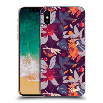 Obal pro Apple iPhone X/XS - Purple Leaf