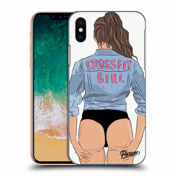 Picasee silikonový průhledný obal pro Apple iPhone X/XS - Crossfit girl - nickynellow