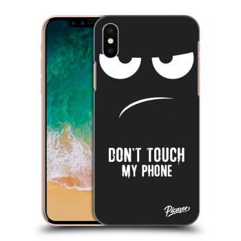 Picasee silikonový černý obal pro Apple iPhone X/XS - Don't Touch My Phone