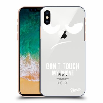 Picasee silikonový průhledný obal pro Apple iPhone X/XS - Don't Touch My Phone