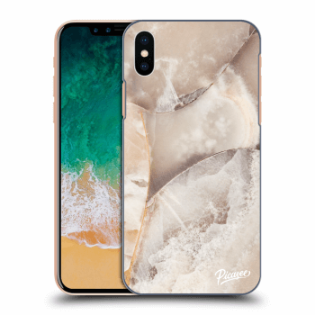 Picasee silikonový průhledný obal pro Apple iPhone X/XS - Cream marble