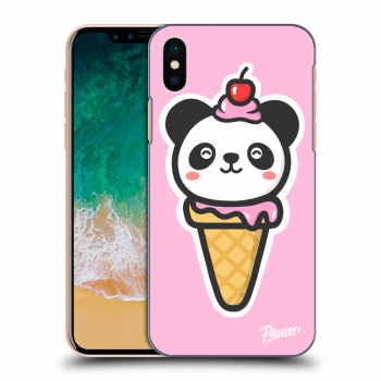 Picasee silikonový průhledný obal pro Apple iPhone X/XS - Ice Cream Panda