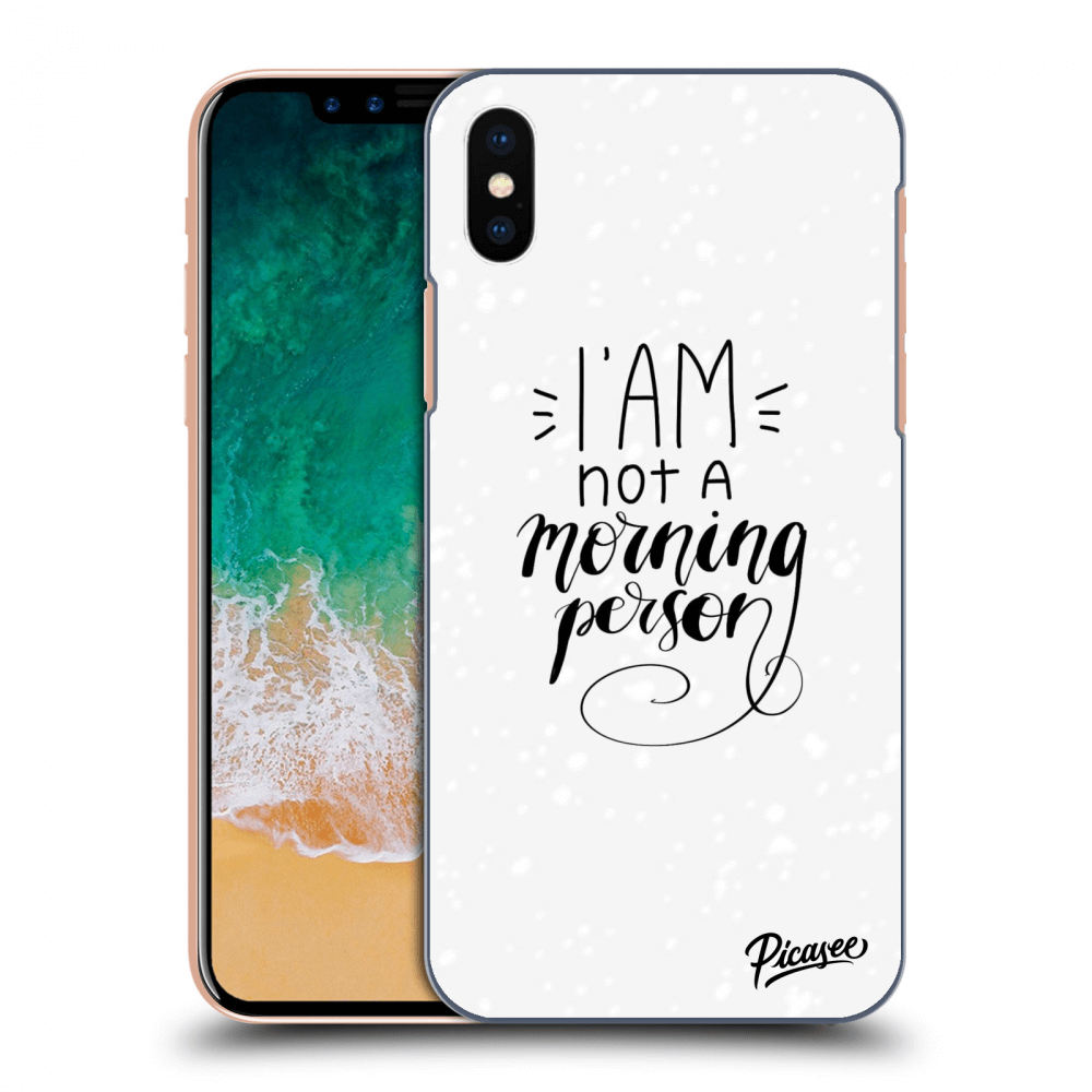 Picasee silikonový černý obal pro Apple iPhone X/XS - I am not a morning person