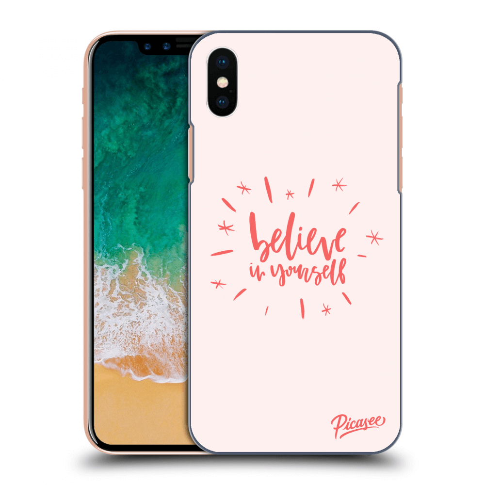Picasee silikonový průhledný obal pro Apple iPhone X/XS - Believe in yourself