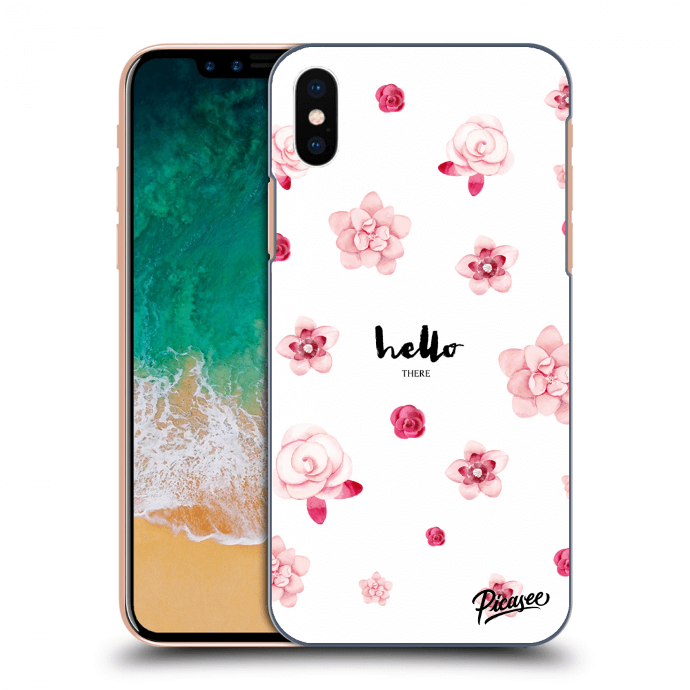 Picasee silikonový průhledný obal pro Apple iPhone X/XS - Hello there