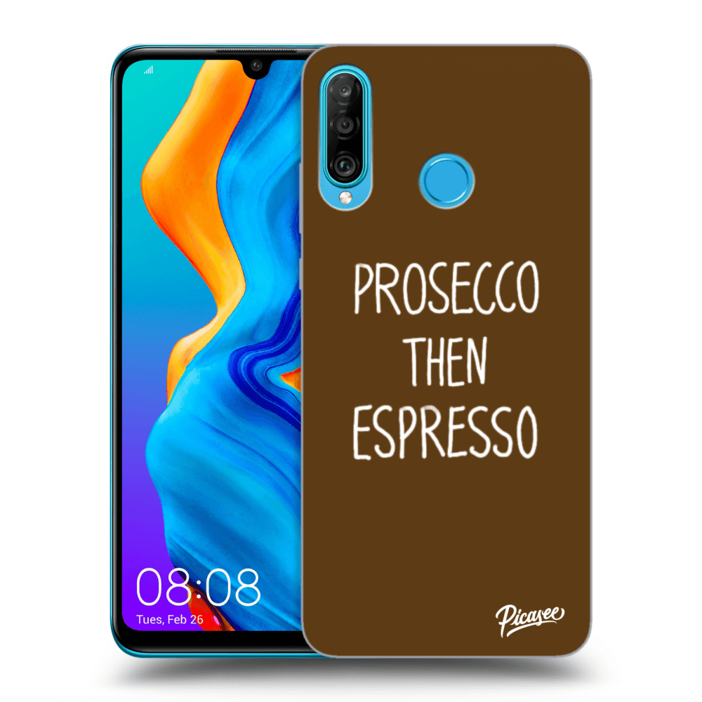 Picasee silikonový černý obal pro Huawei P30 Lite - Prosecco then espresso