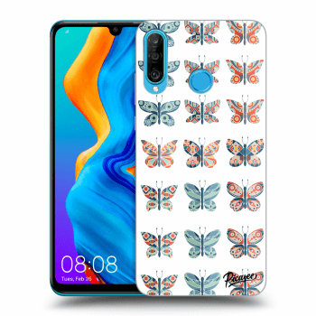 Picasee silikonový černý obal pro Huawei P30 Lite - Butterflies