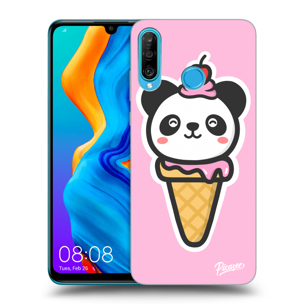 Picasee silikonový černý obal pro Huawei P30 Lite - Ice Cream Panda