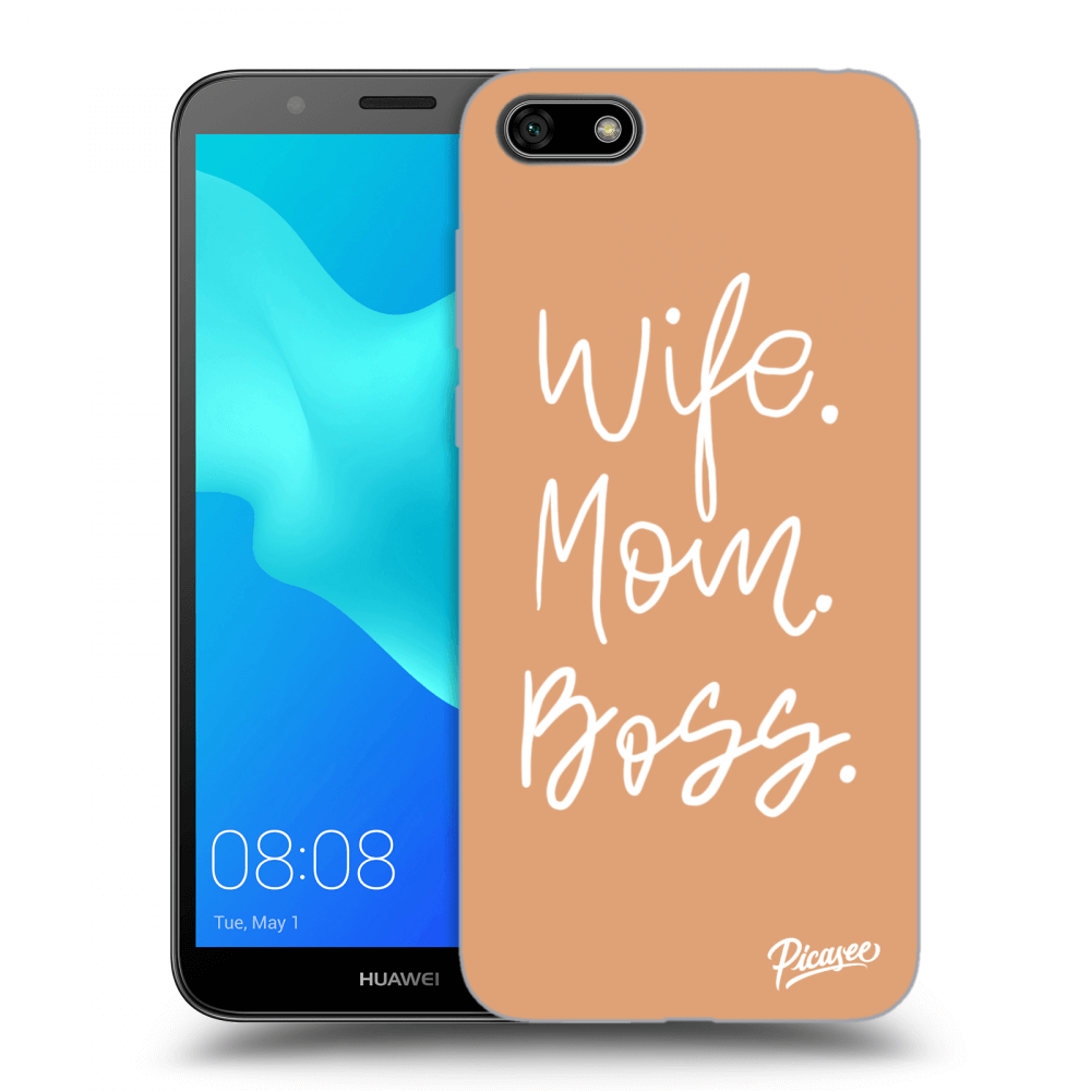 Picasee silikonový černý obal pro Huawei Y5 2018 - Boss Mama
