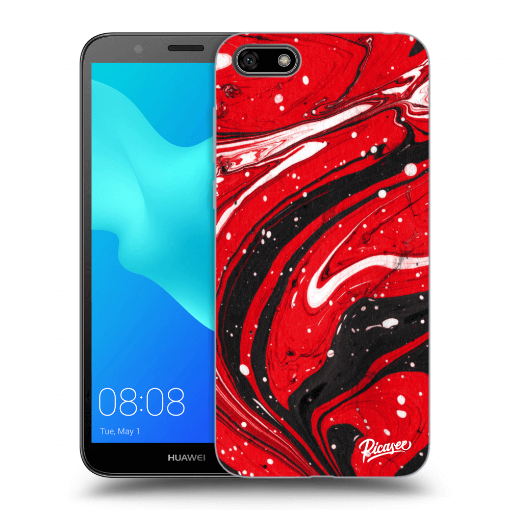 Picasee silikonový černý obal pro Huawei Y5 2018 - Red black