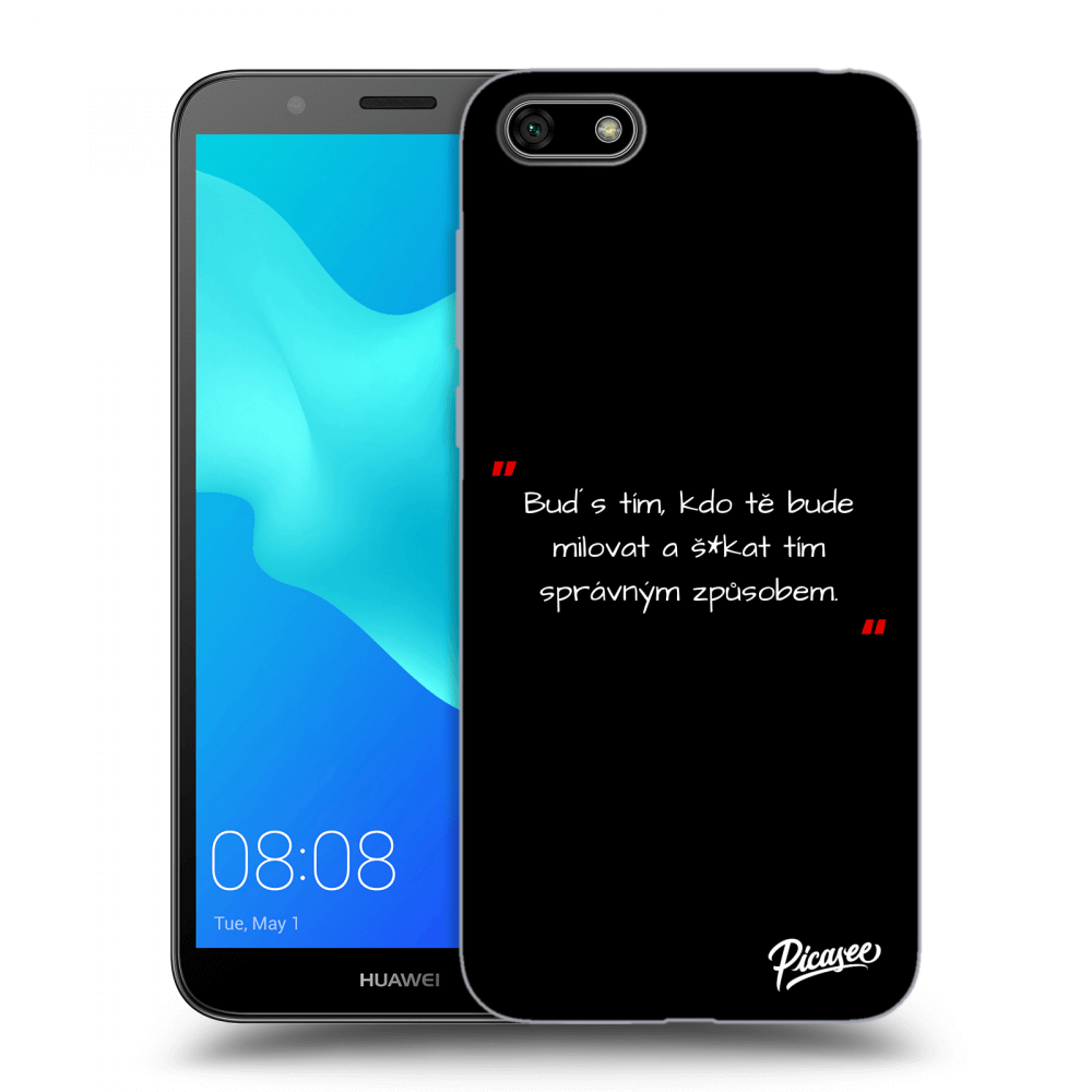 Picasee silikonový černý obal pro Huawei Y5 2018 - Správná láska Bílá