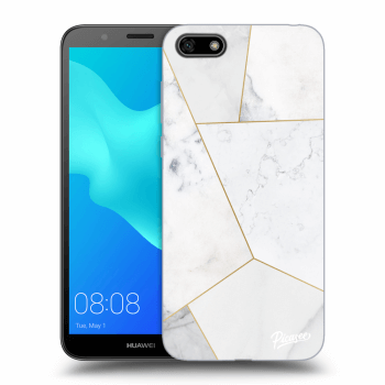 Picasee silikonový černý obal pro Huawei Y5 2018 - White tile