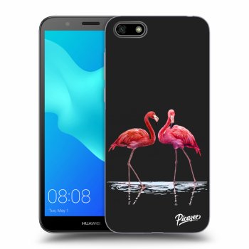 Picasee silikonový černý obal pro Huawei Y5 2018 - Flamingos couple