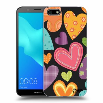 Picasee silikonový černý obal pro Huawei Y5 2018 - Colored heart