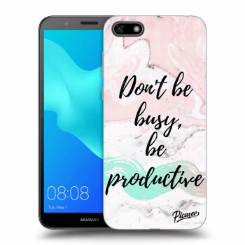 Picasee silikonový černý obal pro Huawei Y5 2018 - Don't be busy, be productive