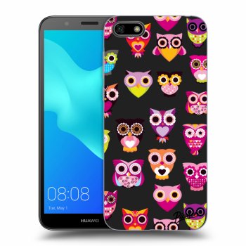 Picasee silikonový černý obal pro Huawei Y5 2018 - Owls