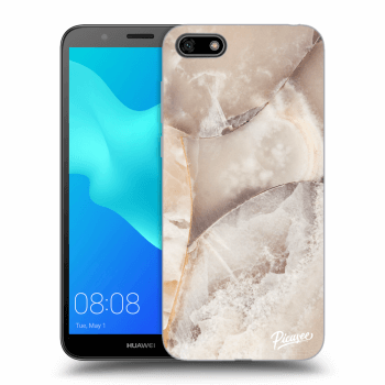 Picasee silikonový černý obal pro Huawei Y5 2018 - Cream marble