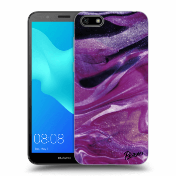 Picasee silikonový černý obal pro Huawei Y5 2018 - Purple glitter