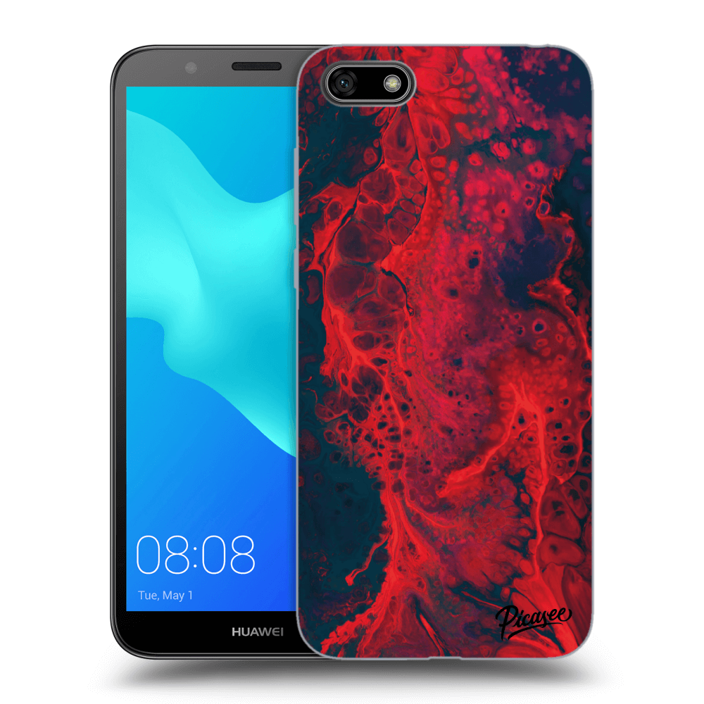 Picasee silikonový černý obal pro Huawei Y5 2018 - Organic red