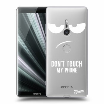 Picasee silikonový průhledný obal pro Sony Xperia XZ3 - Don't Touch My Phone