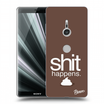 Picasee silikonový průhledný obal pro Sony Xperia XZ3 - Shit happens