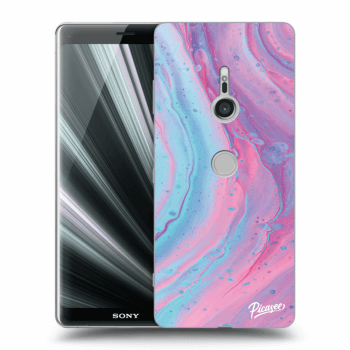 Picasee silikonový průhledný obal pro Sony Xperia XZ3 - Pink liquid