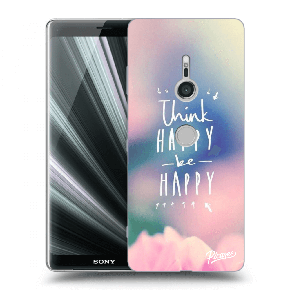 Picasee silikonový průhledný obal pro Sony Xperia XZ3 - Think happy be happy