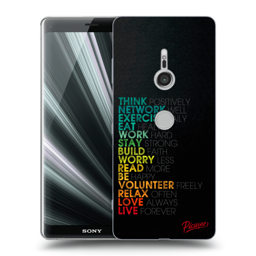 Picasee silikonový průhledný obal pro Sony Xperia XZ3 - Motto life