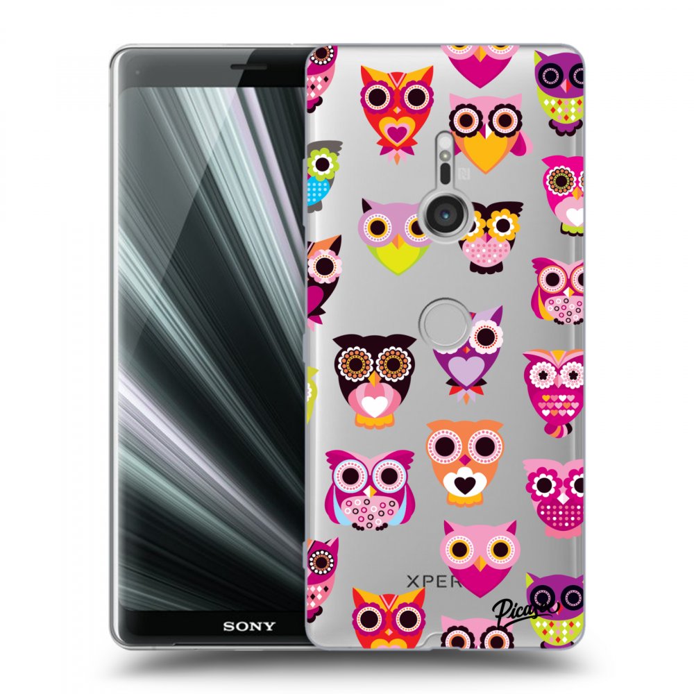 Picasee silikonový průhledný obal pro Sony Xperia XZ3 - Owls