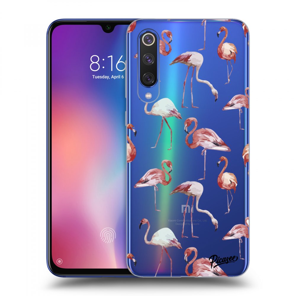 Picasee silikonový průhledný obal pro Xiaomi Mi 9 SE - Flamingos