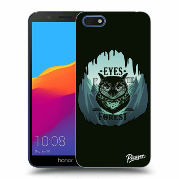 Picasee silikonový černý obal pro Honor 7S - Forest owl