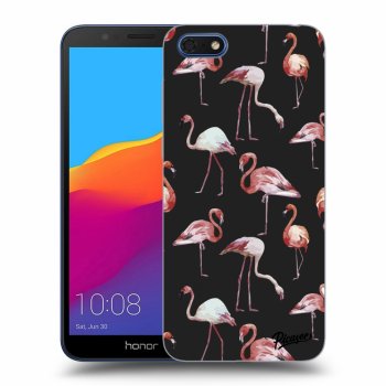 Picasee silikonový černý obal pro Honor 7S - Flamingos