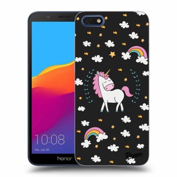Picasee silikonový černý obal pro Honor 7S - Unicorn star heaven
