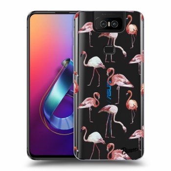 Picasee silikonový průhledný obal pro Asus Zenfone 6 ZS630KL - Flamingos