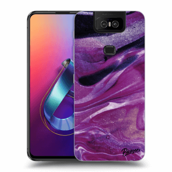 Picasee silikonový průhledný obal pro Asus Zenfone 6 ZS630KL - Purple glitter