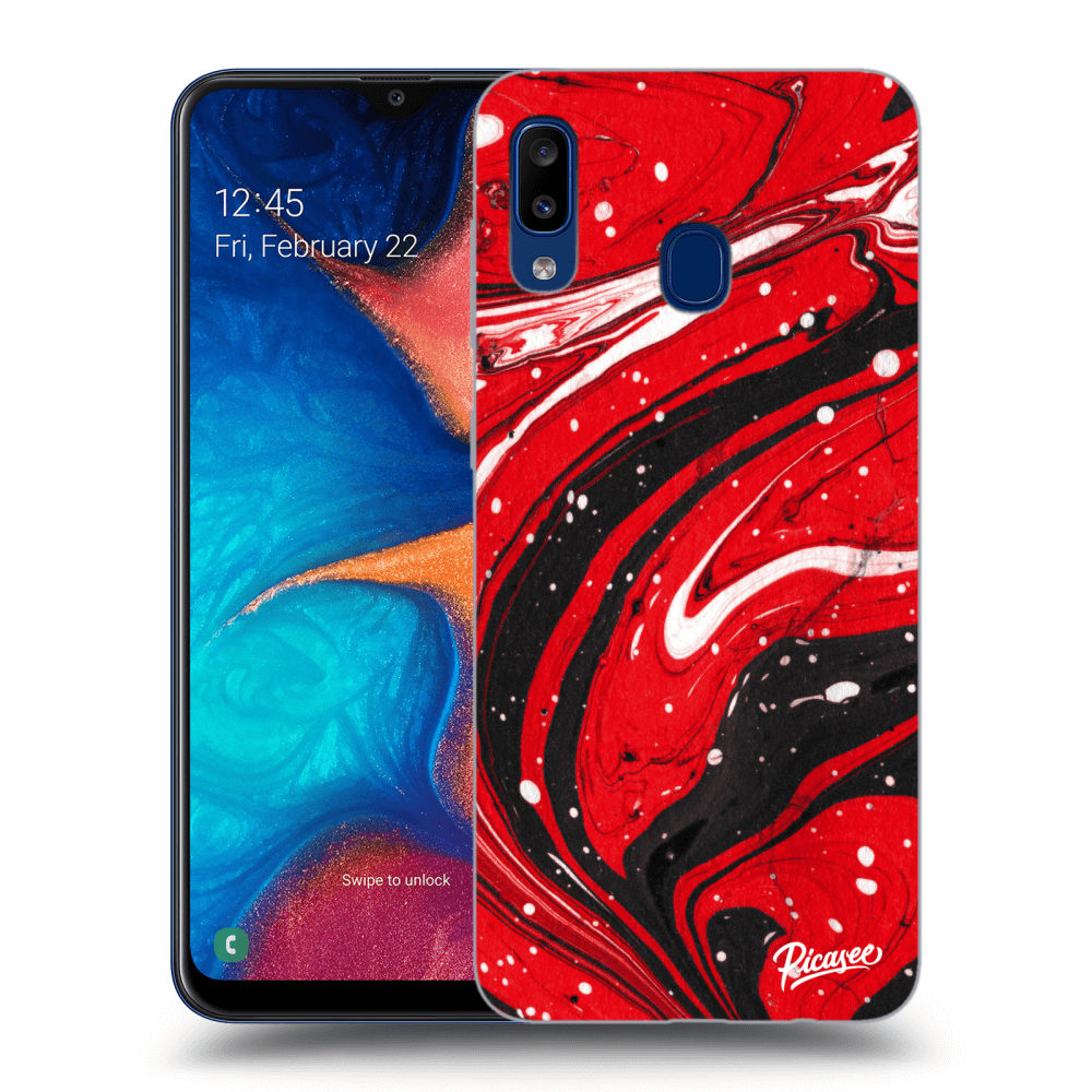 Picasee silikonový průhledný obal pro Samsung Galaxy A20e A202F - Red black