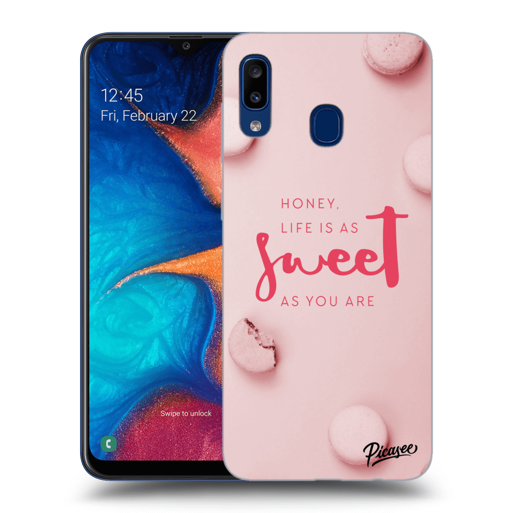 Picasee silikonový průhledný obal pro Samsung Galaxy A20e A202F - Life is as sweet as you are