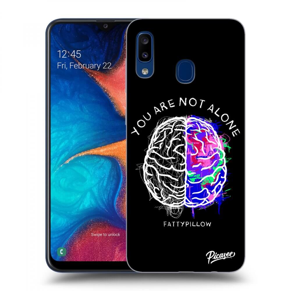 Picasee silikonový průhledný obal pro Samsung Galaxy A20e A202F - Brain - White