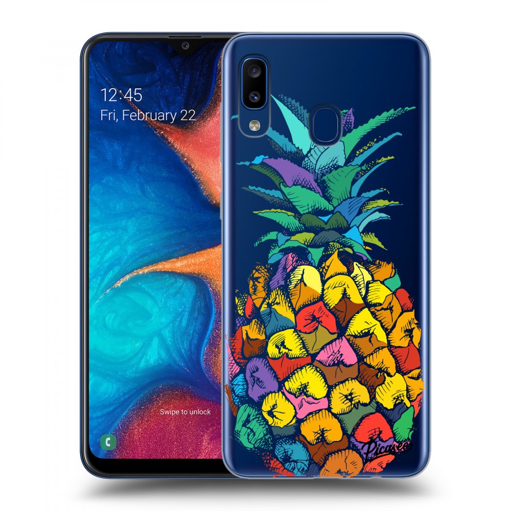 Picasee silikonový průhledný obal pro Samsung Galaxy A20e A202F - Pineapple