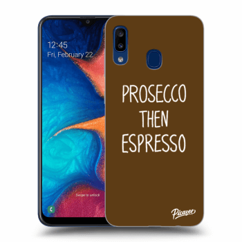 Picasee silikonový průhledný obal pro Samsung Galaxy A20e A202F - Prosecco then espresso