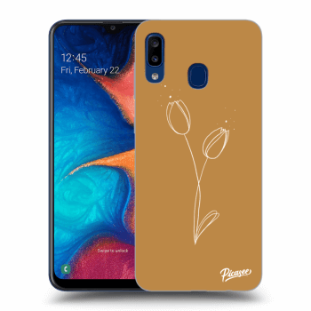 Picasee silikonový průhledný obal pro Samsung Galaxy A20e A202F - Tulips