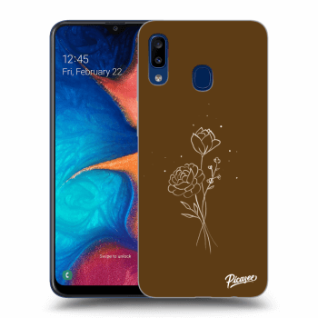 Obal pro Samsung Galaxy A20e A202F - Brown flowers