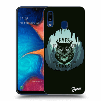 Picasee silikonový černý obal pro Samsung Galaxy A20e A202F - Forest owl