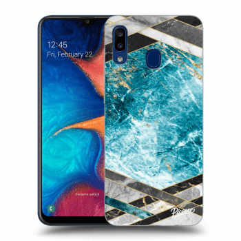 Obal pro Samsung Galaxy A20e A202F - Blue geometry