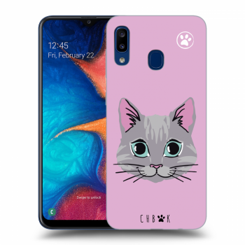 Picasee silikonový průhledný obal pro Samsung Galaxy A20e A202F - Chybí mi kočky - Růžová