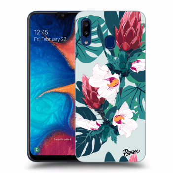 Picasee silikonový černý obal pro Samsung Galaxy A20e A202F - Rhododendron